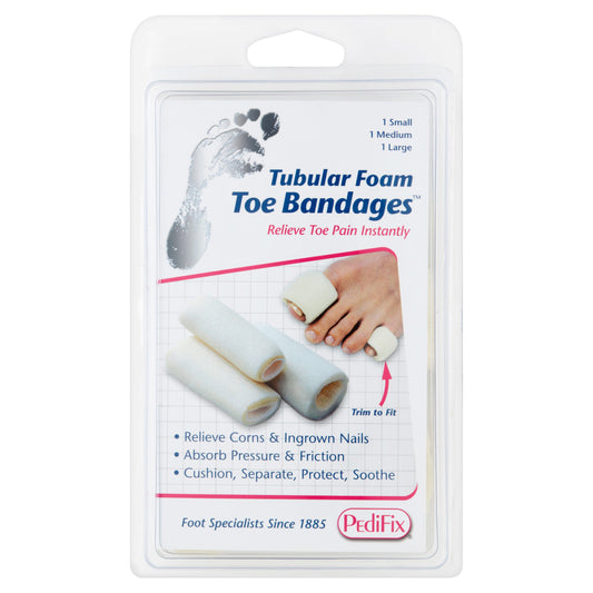TOE BANDAGE TUBULAR FOAM ASST PK/3