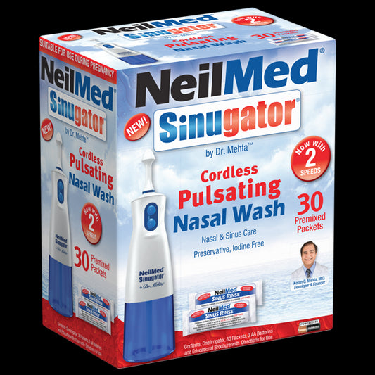 SINUGATOR CORDLESS PULSATING NASAL WASH 30PKT