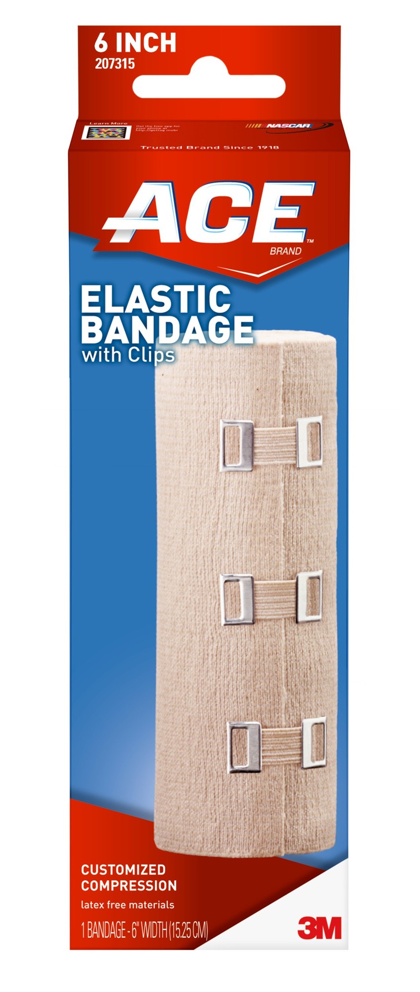 BANDAGE ELASTIC W/CLIPS E-Z BEIGE 6" X 5' ACE