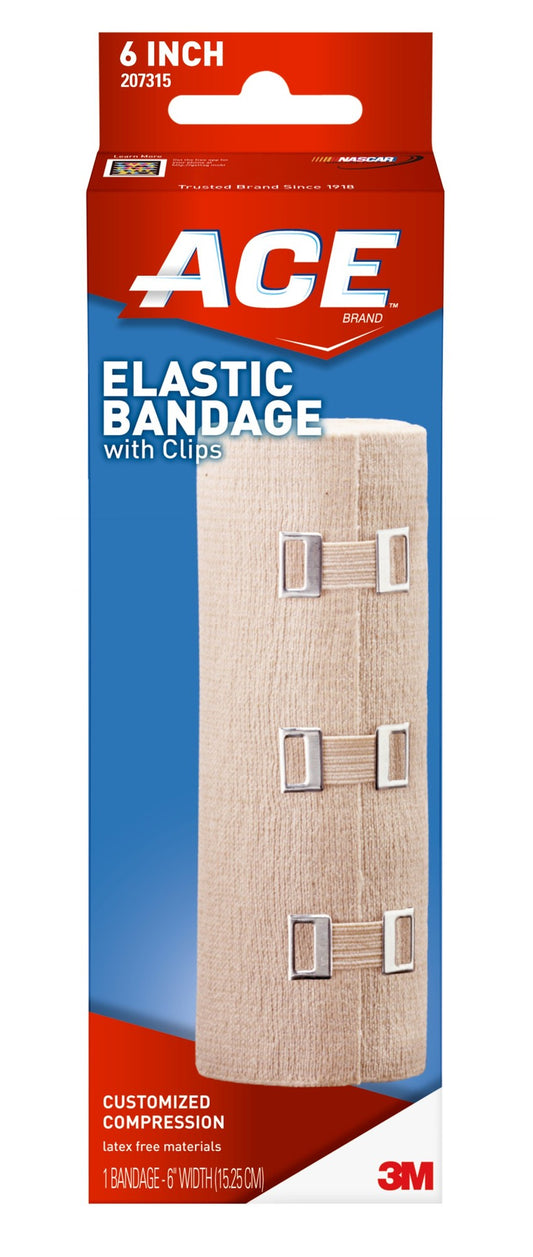 BANDAGE ELASTIC W/CLIPS E-Z BEIGE 6" X 5' ACE