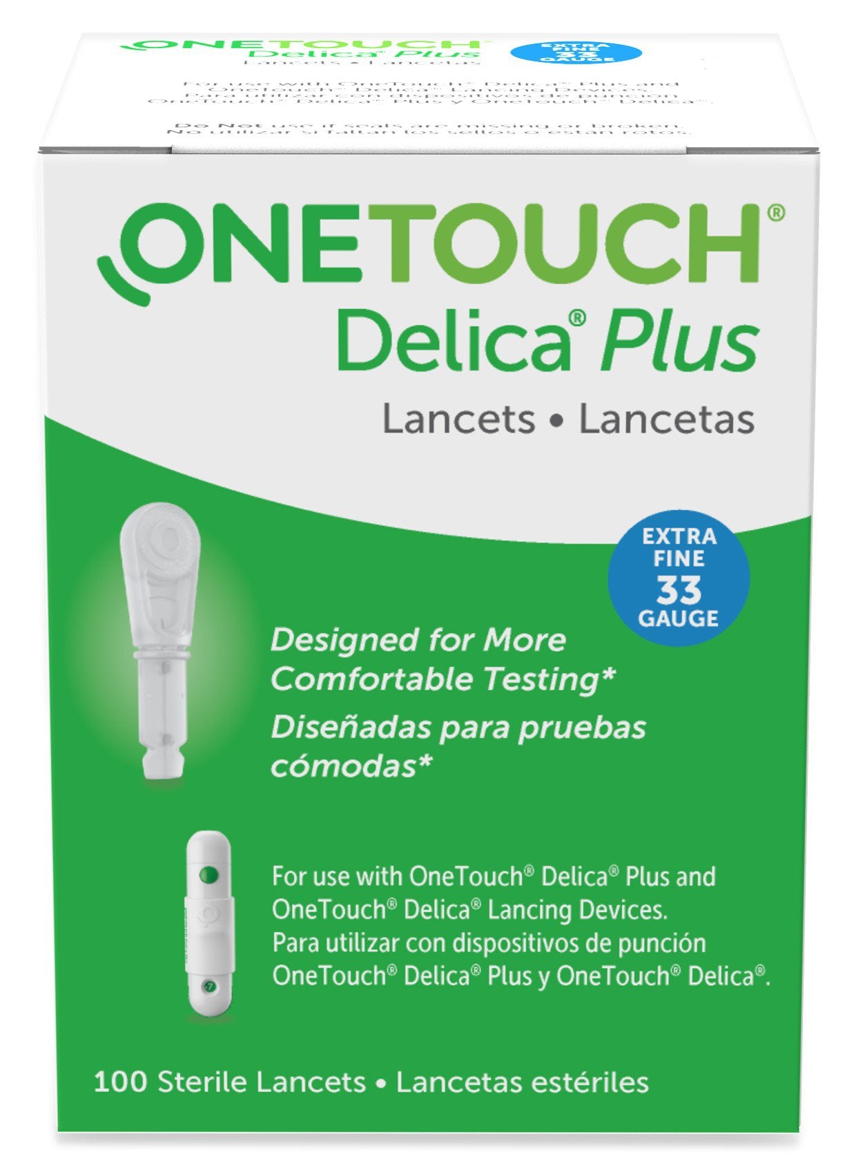 ONE TOUCH DELICA PLUS LANCET 33 G 100