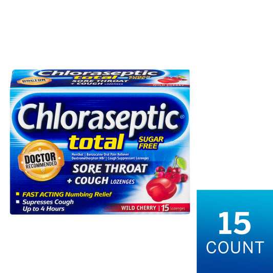 CHLORASEPTIC SF TOTAL W/CHERRY LIQ CTR LOZ 15