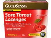 GS BENZOCAINE SORE THROAT LOZENGE CHERRY 18