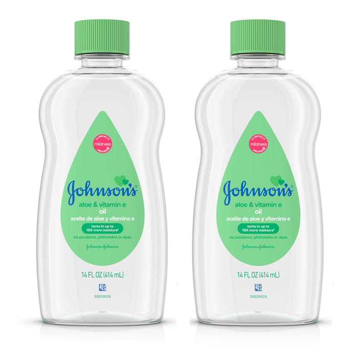 J&J BABY OIL W/ALOE VERA & VITAMIN E 14 OZ