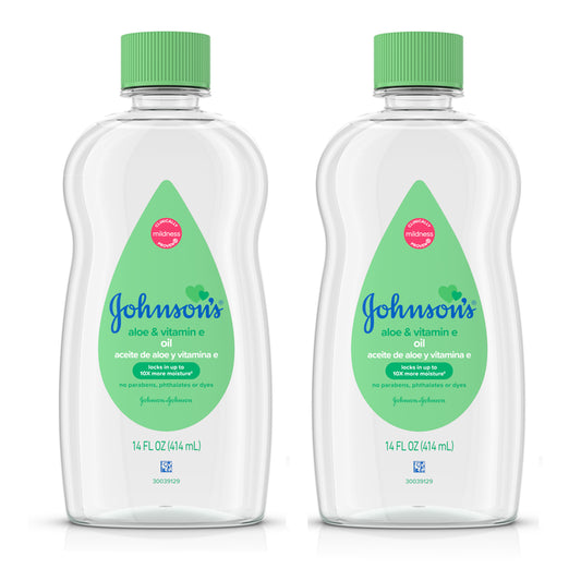 J&J BABY OIL W/ALOE VERA & VITAMIN E 14 OZ
