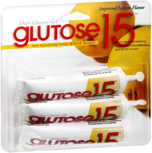 GLUTOSE 15 LEMON 3 TUBE/PACK