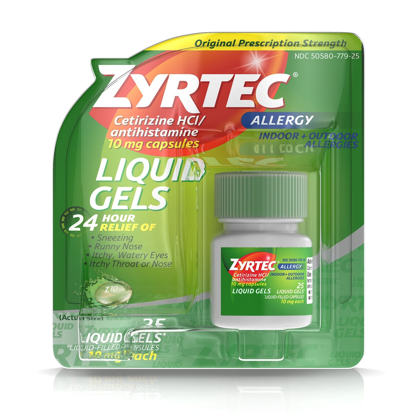 ZYRTEC LIQUID GELS 10 MG 25