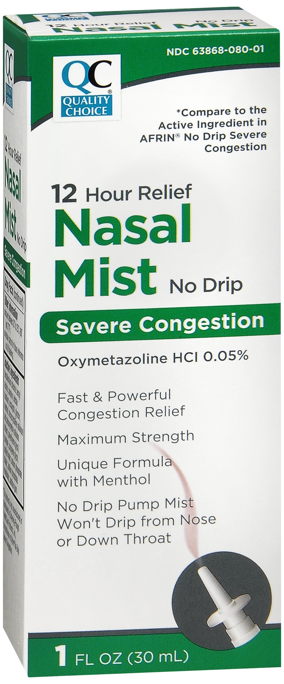 QC NASAL RELIEF SEV CONGEST NO DRIP 12HR 1 OZ