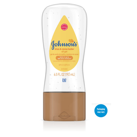 J&J BABY OIL GEL W/SHEA & COCOA BUTTER 6.5 OZ