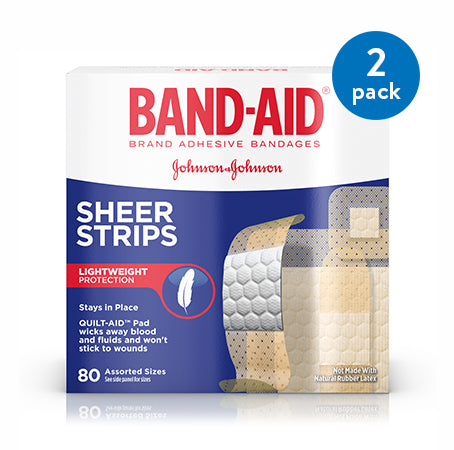 BAND AID SHEER STRIPS ASSORTED 80