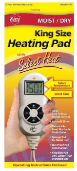 HEATING PAD ELECT MOIST/DRY SELECT HEAT KING