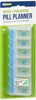 PILL REMINDER WEEKLY 7 COMP PUSH BUTTON MD
