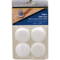 WALKER GLIDE CAP PLASTIC WHITE 1 1/2" PK/4