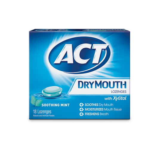 ACT DRY MOUTH SOOTHING MINT LOZENGES 18