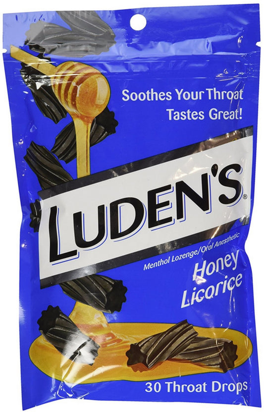 LUDENS COUGH DROP HONEY LICORICE BAG 30