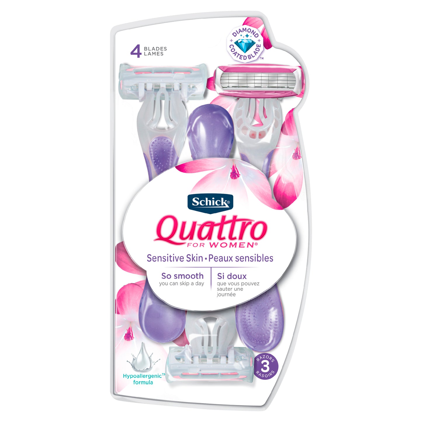 QUATTRO DISPOSABLE WOMENS SENSITIVE 3