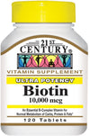 21ST CENTURY BIOTIN 10000 MCG TAB 120