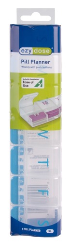 PILL REMINDER WEEKLY 7 COMP PUSH BUTTON XL