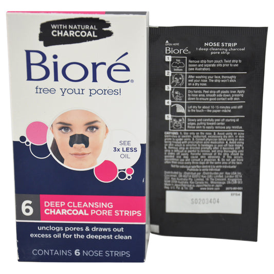 BIORE DEEP CLEAN CHARCOAL PORE STRIP 6