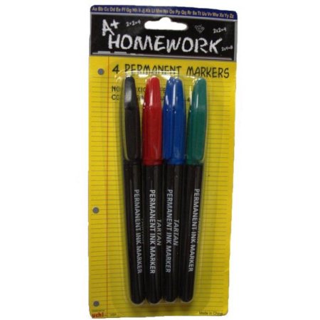 MARKER FINE TIP ASSORTED COLORS 4 PK