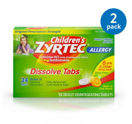 ZYRTEC ALLERGY CHILD DISSOLVE TAB CITRUS 12