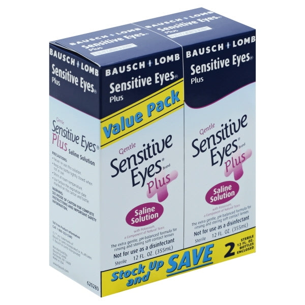 BAUSCH & LOMB SENS EYES + SALINE SOL 12 OZ(2)