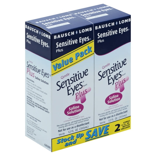 BAUSCH & LOMB SENS EYES + SALINE SOL 12 OZ(2)