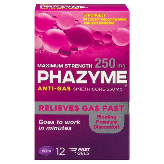 PHAZYME MAX SOFTGEL 250 MG 12