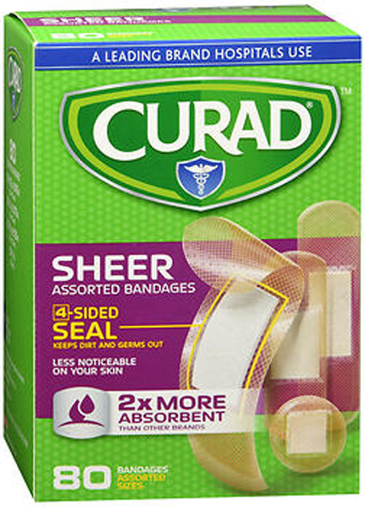 CURAD BANDAGE SHEER ASSORTED 80