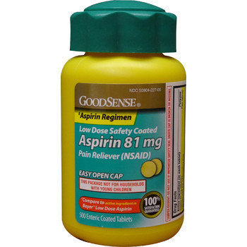 GS ASPIRIN EC TAB LOW DOSE 81 MG 500