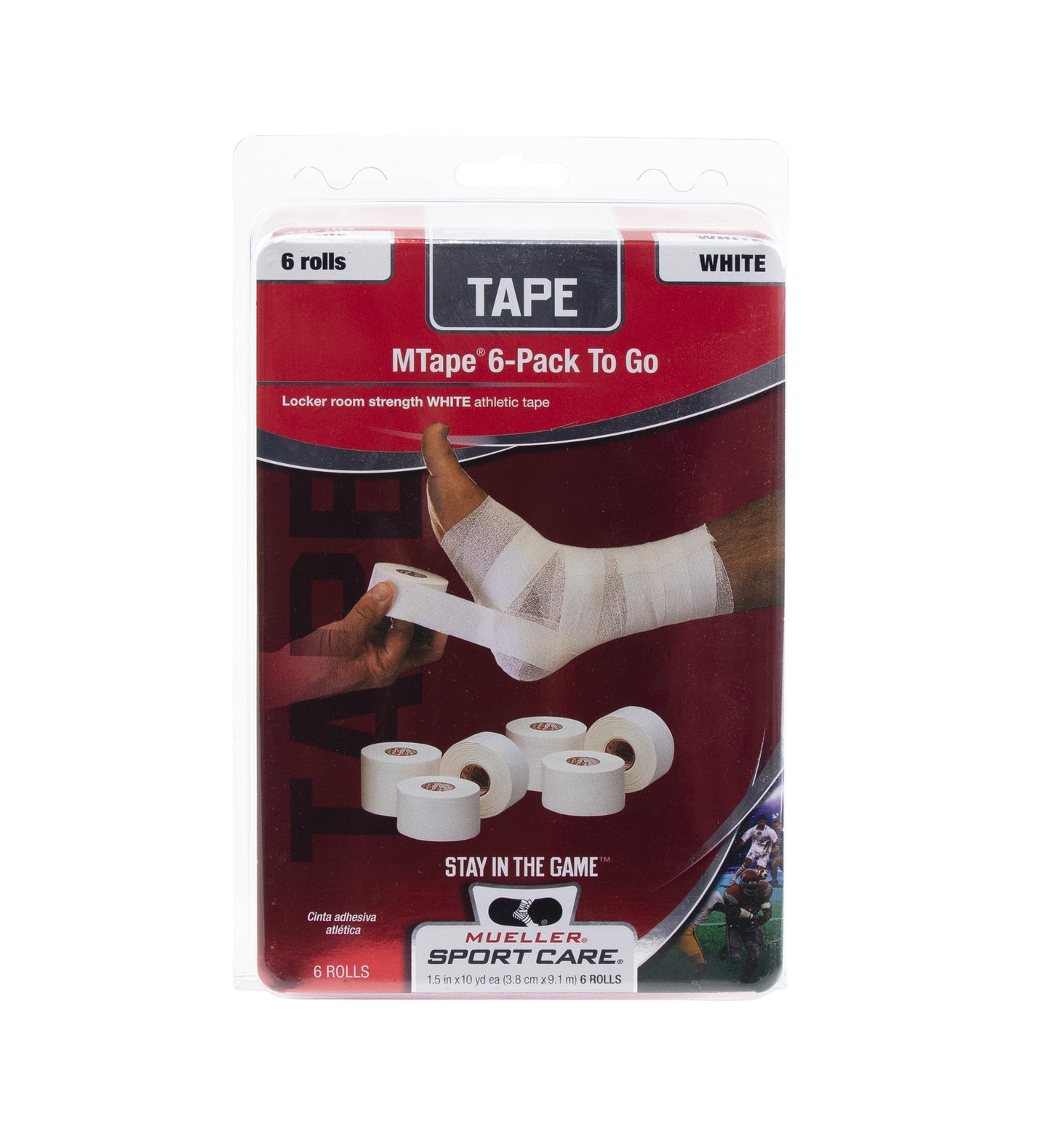 TAPE ATHLETIC M TAPE WHITE 1.5" X 10' PK/6