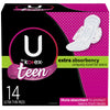 U BY KOTEX PAD ULTRA THIN TEEN W/WINGS 14