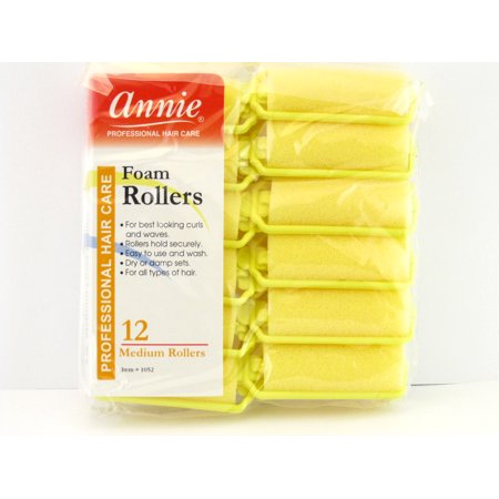 ANNIE FOAM ROLLERS YELLOW MEDIUM 12 #1052
