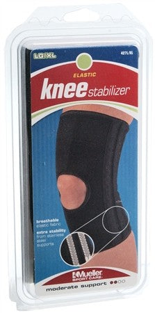 KNEE BRACE STABILIZER ELASTIC BLK L/XL 16-20"