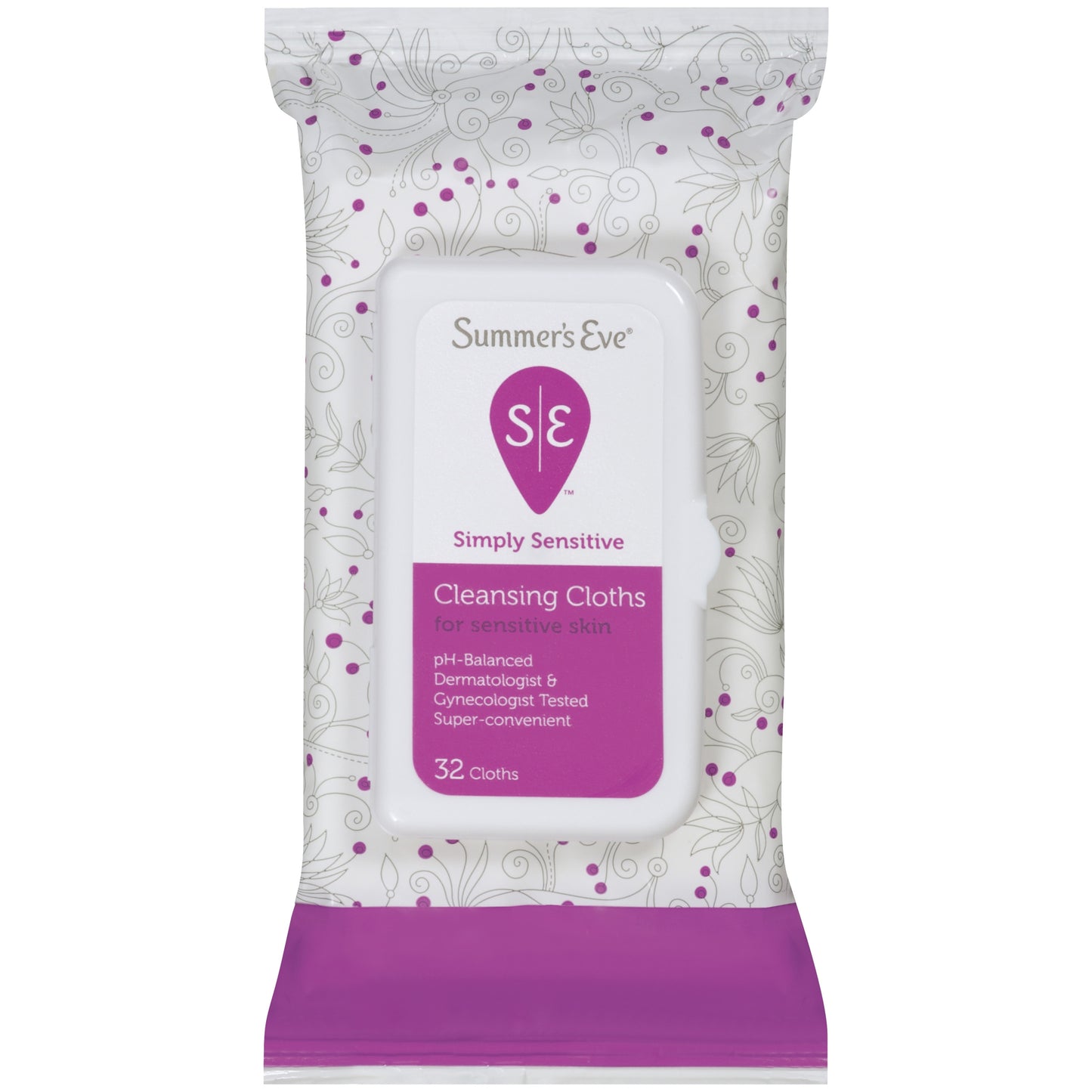 SUMMERS EVE CLEANSING CLOTH SIMP SENSITIVE 32