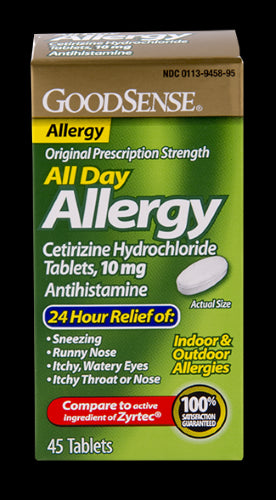 GS CETIRIZINE ALLERGY REL TAB 24HR 10 MG 45