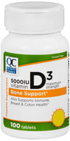 QC VITAMIN D3 TAB 5000 IU 100