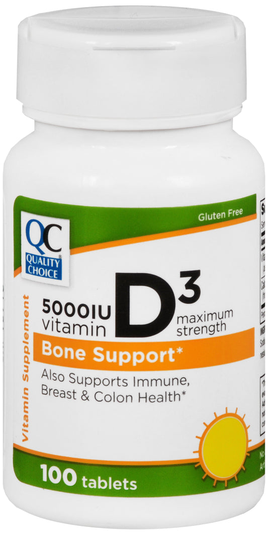 QC VITAMIN D3 TAB 5000 IU 100