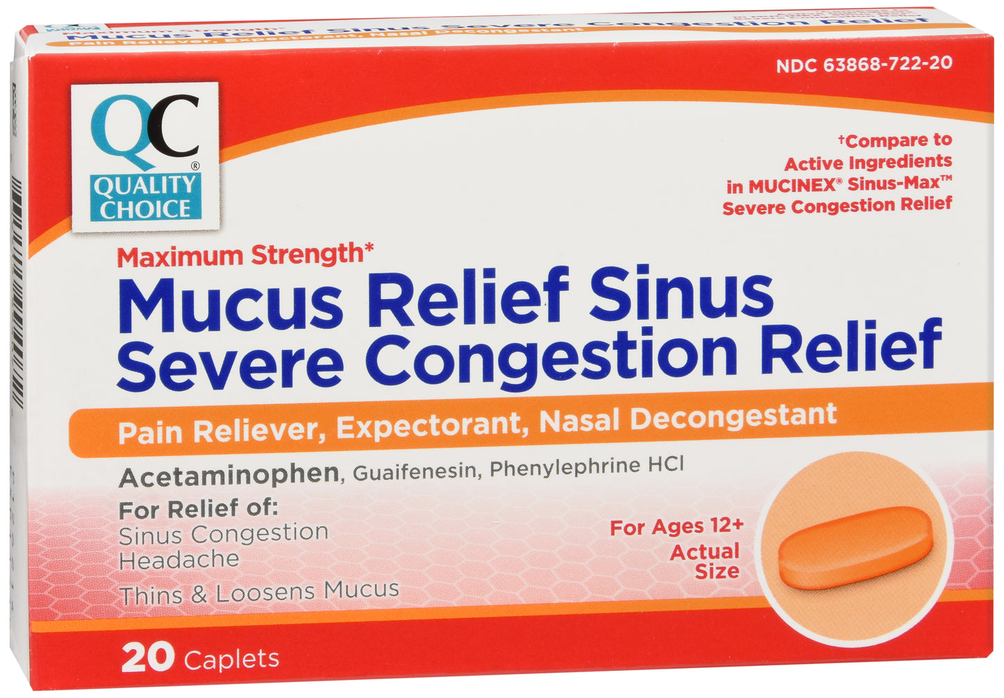 QC MUCUS RELIEF SEVERE CONGESTION CAP 20