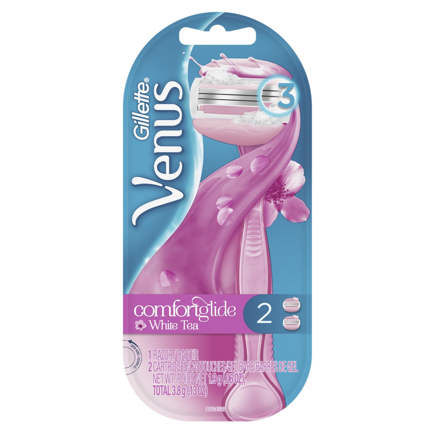 VENUS COMFORT GLIDE WHT TEA RAZOR + 2 REFILLS