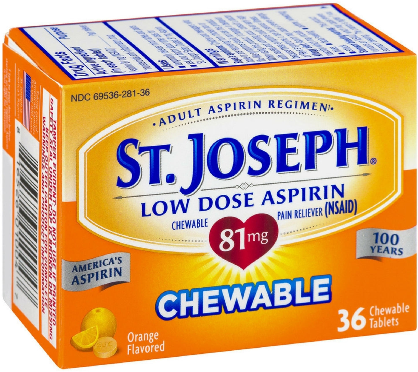 ST JOSEPH L/D ADULT ASPIRIN CHEW 81 MG 36