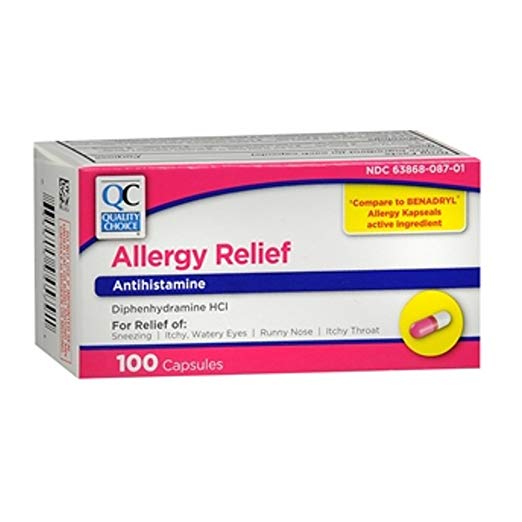 QC DIPHENHYDRAMINE HCL CAP 25 MG 100