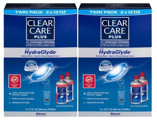 CLEAR CARE PLUS CLEAN/DISINFECT SOL 12 OZ X 2