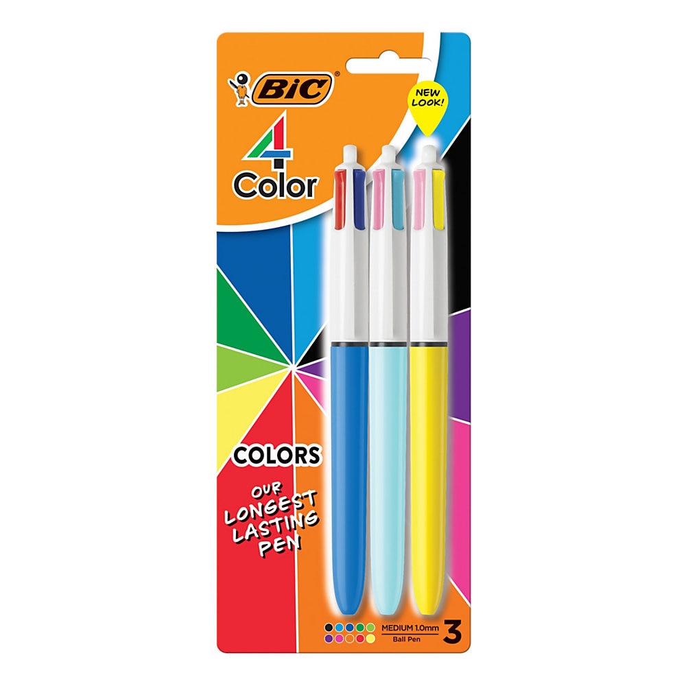 BIC 4 COLOR PEN 10 COLORS PK/3