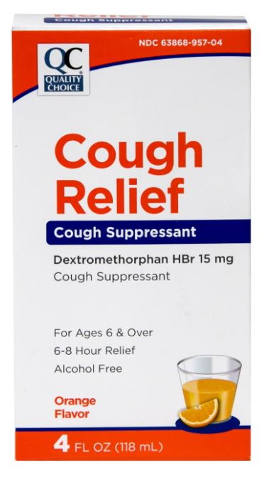 QC COUGH RELIEF MEDICINE ORANGE 4 OZ
