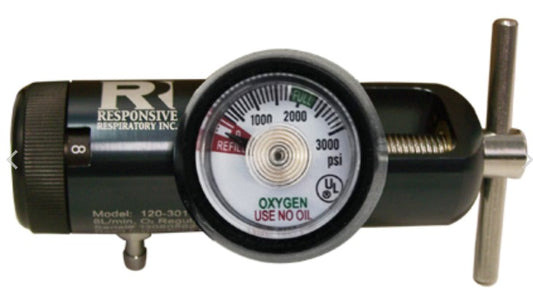 OXYGEN REGULATOR 0-8 LPM CGA870 W/BARB
