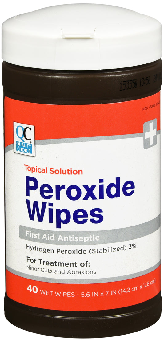 QC HYDROGEN PEROXIDE WIPE 3% 40