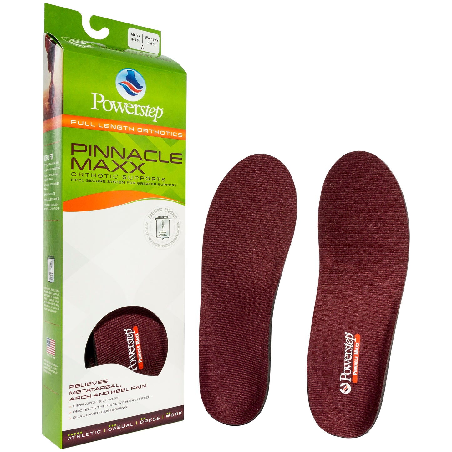 POWERSTEP FULL ORTHOTIC PINNACLE MAX SZ F