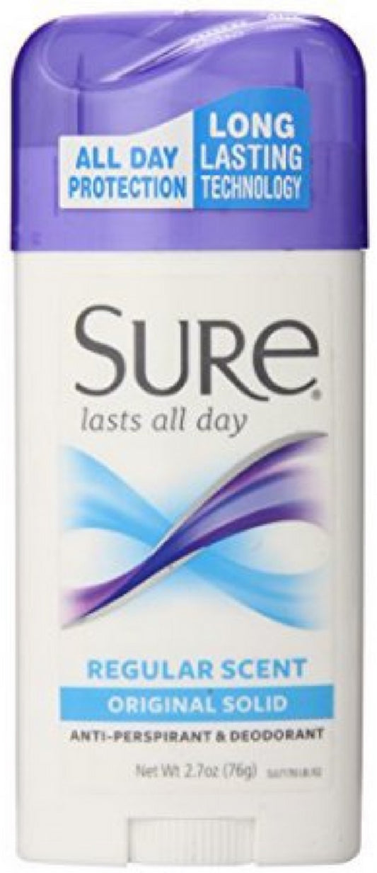 SURE WIDE SOLID DEODORANT REGULAR 2.7 OZ