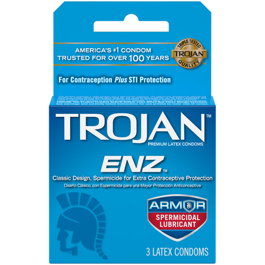 TROJAN ENZ SPERMICIDALLY LUBRICATED 3
